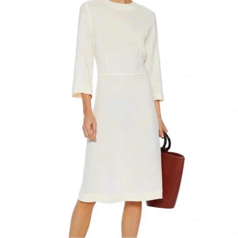 Mansur Gavriel Navy Crepe Midi dress. Size 4 NWT